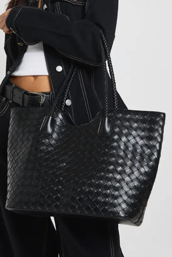 boohoo Woven Large Tote Bag