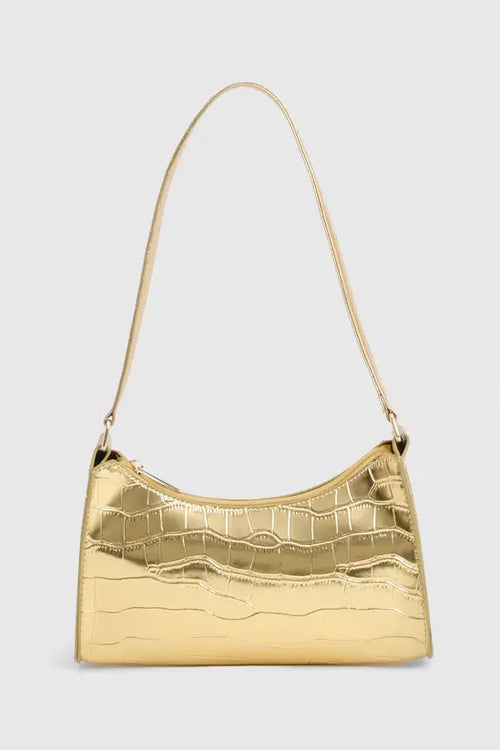 boohoo Patent Croc Shoulder Bag