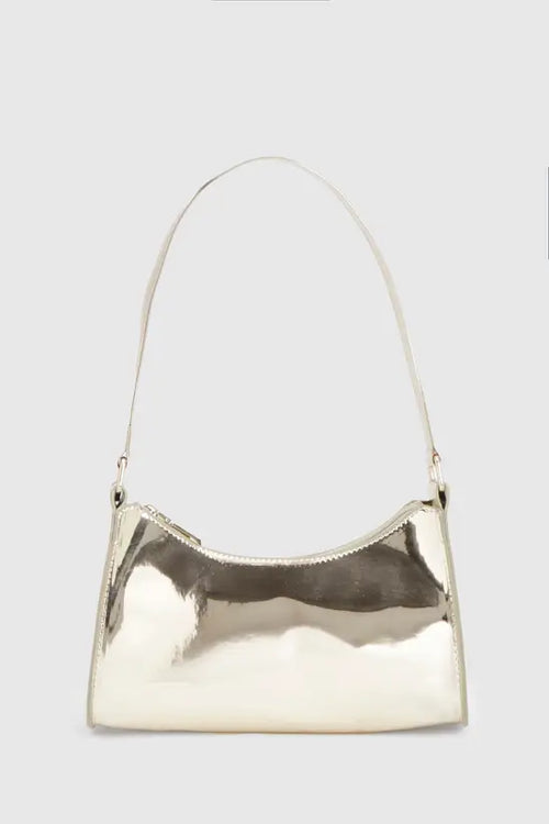 boohoo Metallic Mirrored Shoulder Bag