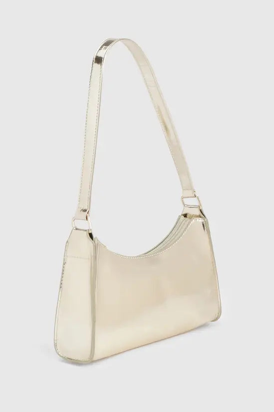 boohoo Metallic Mirrored Shoulder Bag