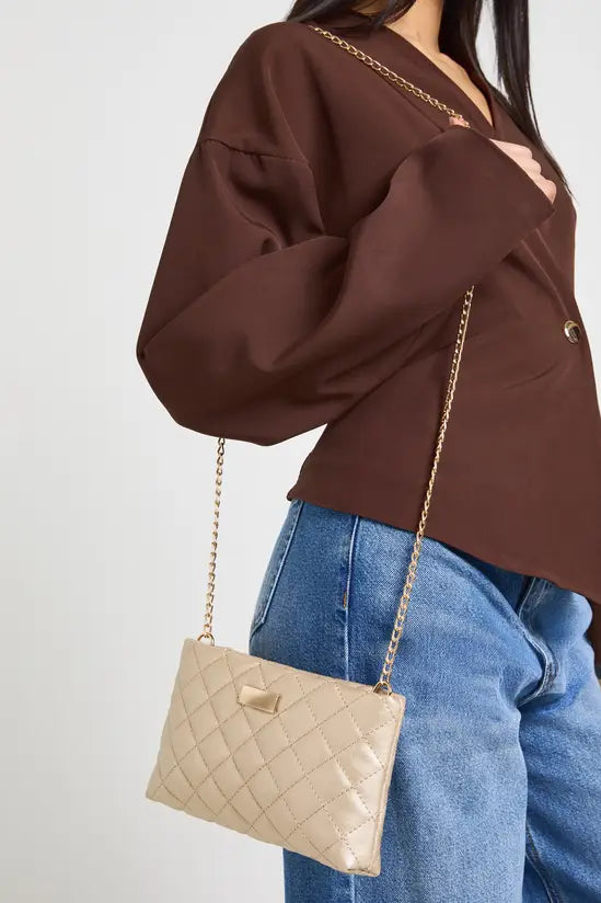boohoo Quilted Basic Cross Body Bag