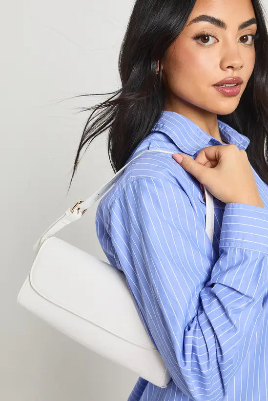 boohoo Structured Fold Over Baguette Shoulder Bag