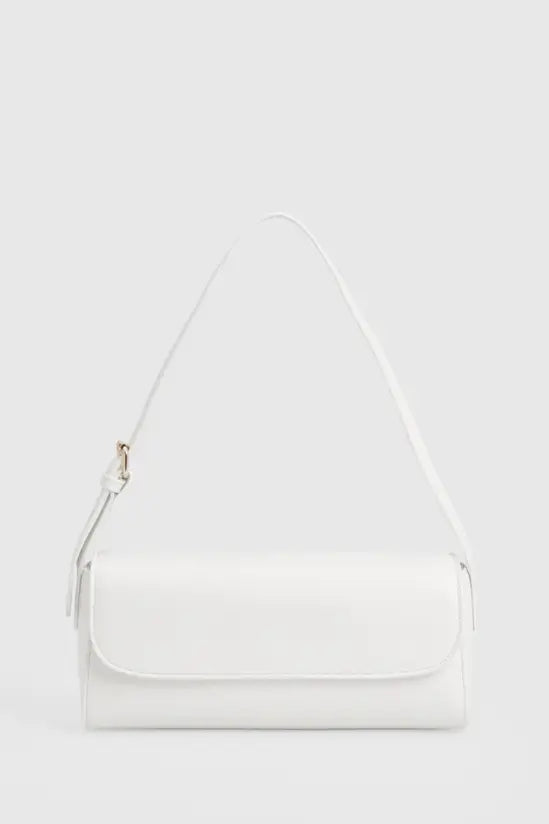 boohoo Structured Fold Over Baguette Shoulder Bag