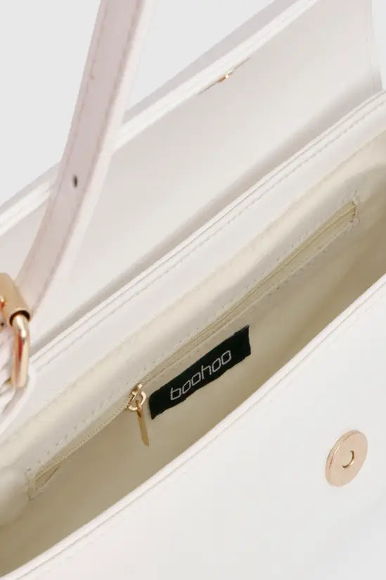 boohoo Structured Fold Over Baguette Shoulder Bag